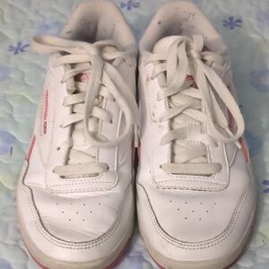 Reebok Classic White and Pink Shoes